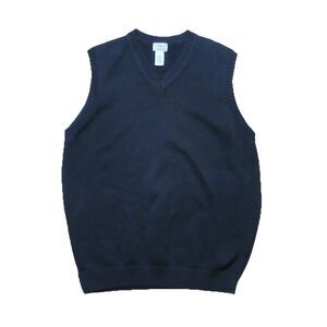 L.L. Bean Cotton V-Neck Sweater Vest Men’s Large Tall Black Classic Knit Vintage